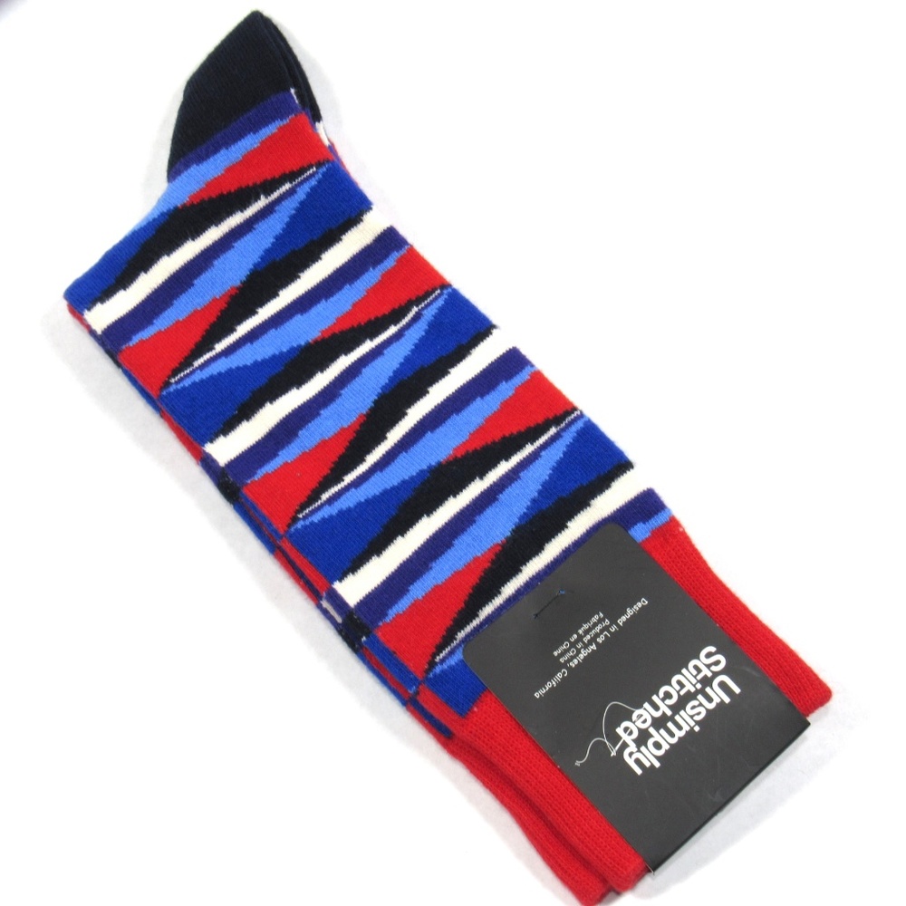 UNSIMPLY STITCHED Mens Edged Diamond Socks Red
